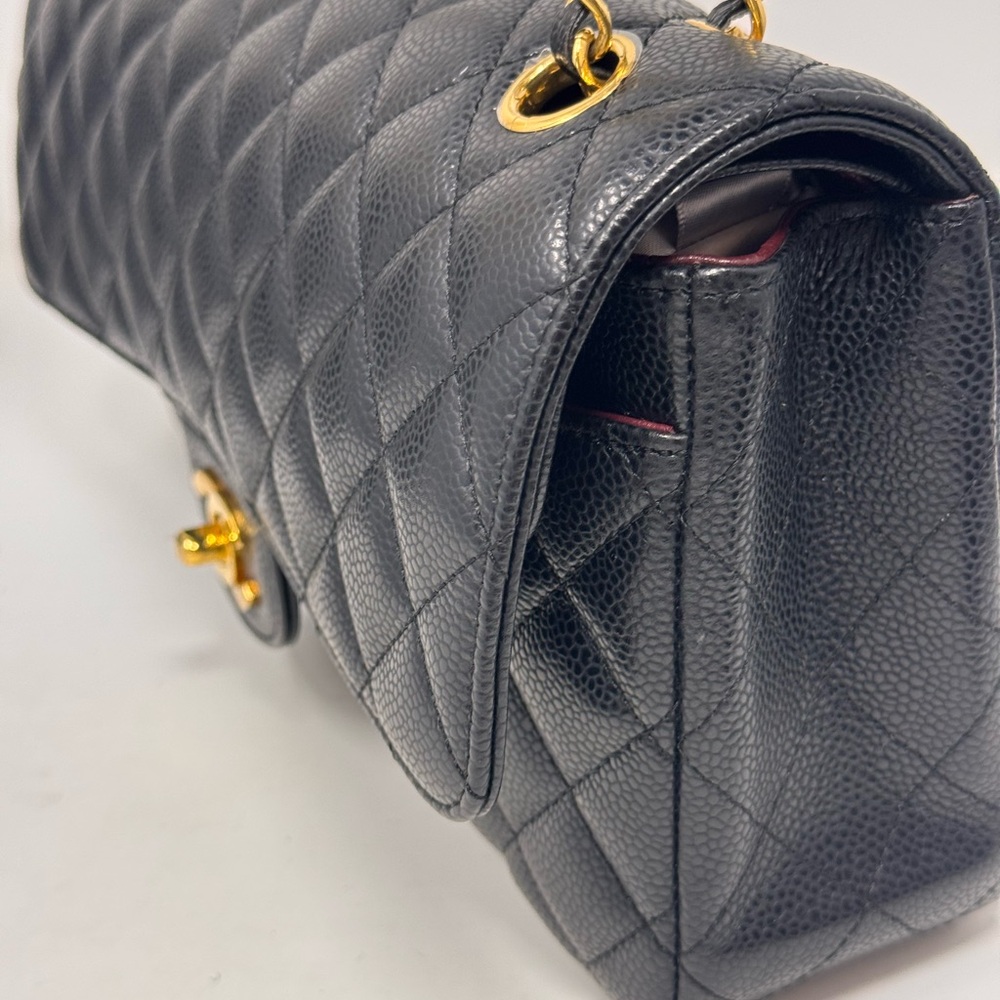 💎💯Authentic CHANEL Classic Black Medium Caviar Double Flap Bag💎 - Picture 3 of 13